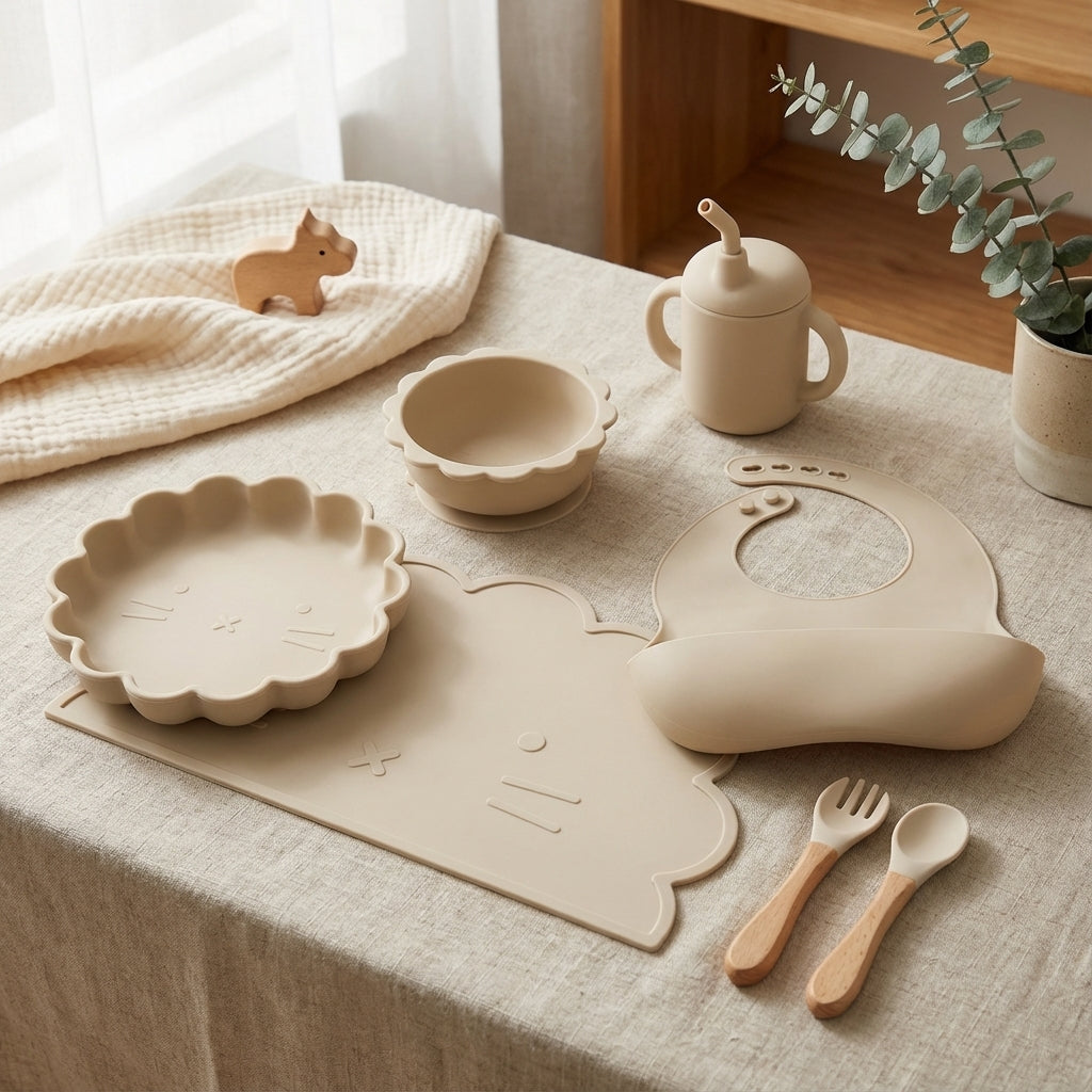 Baby Lyra Food Grade Silicone Feeding Set - Microwave Safe