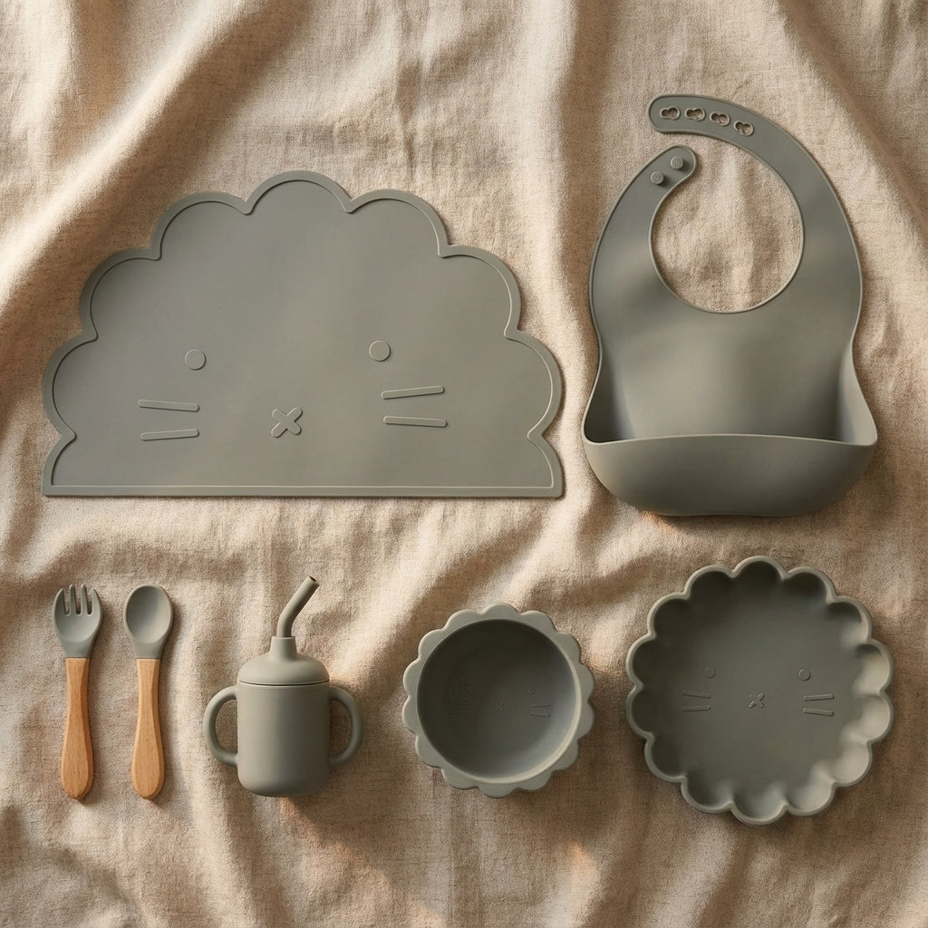 Baby Lyra Food Grade Silicone Feeding Set - Microwave Safe