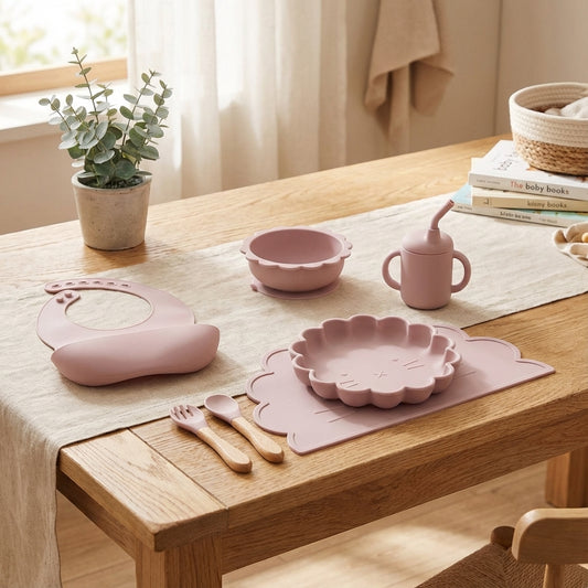 Baby Lyra Food Grade Silicone Feeding Set - Microwave Safe