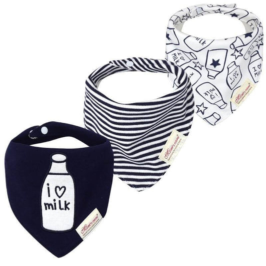Baby Lyra 3-Piece Cotton Bandana Bib Set - Easy Clean